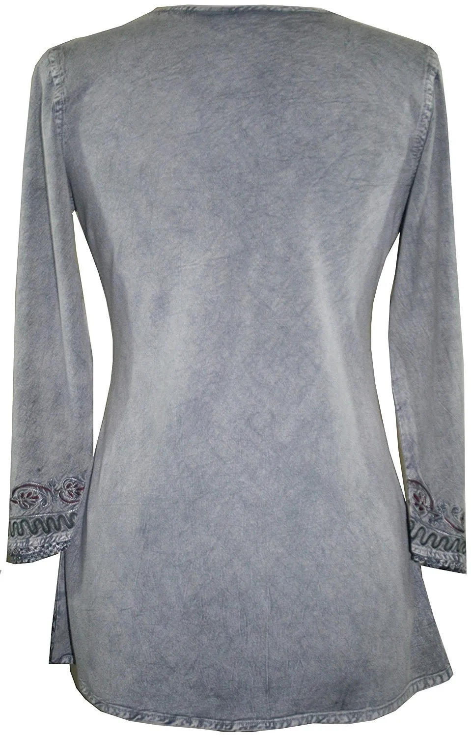 127 B Diamond Neck Embroidered Rayon Renaissance Top Blouse