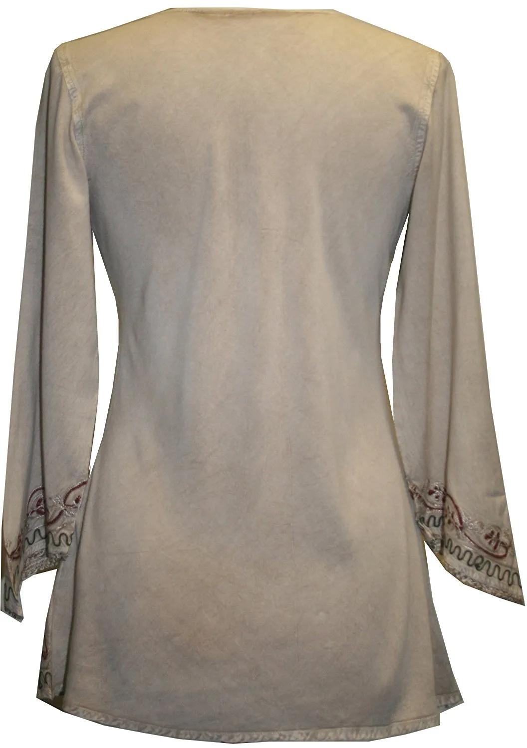 127 B Diamond Neck Embroidered Rayon Renaissance Top Blouse