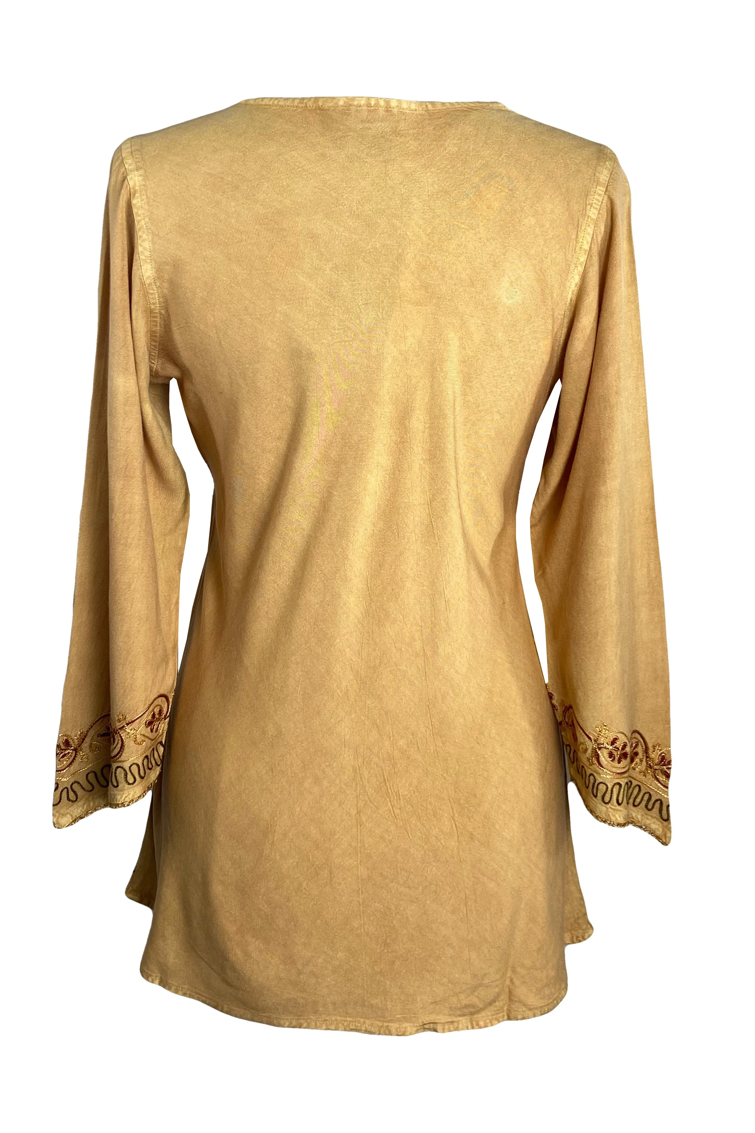 127 B Diamond Neck Embroidered Rayon Renaissance Top Blouse