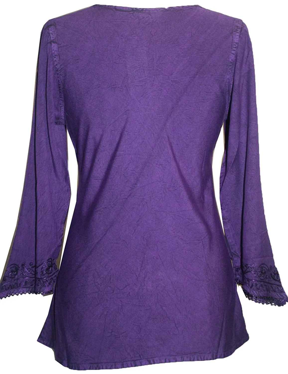 127 B Diamond Neck Embroidered Rayon Renaissance Top Blouse