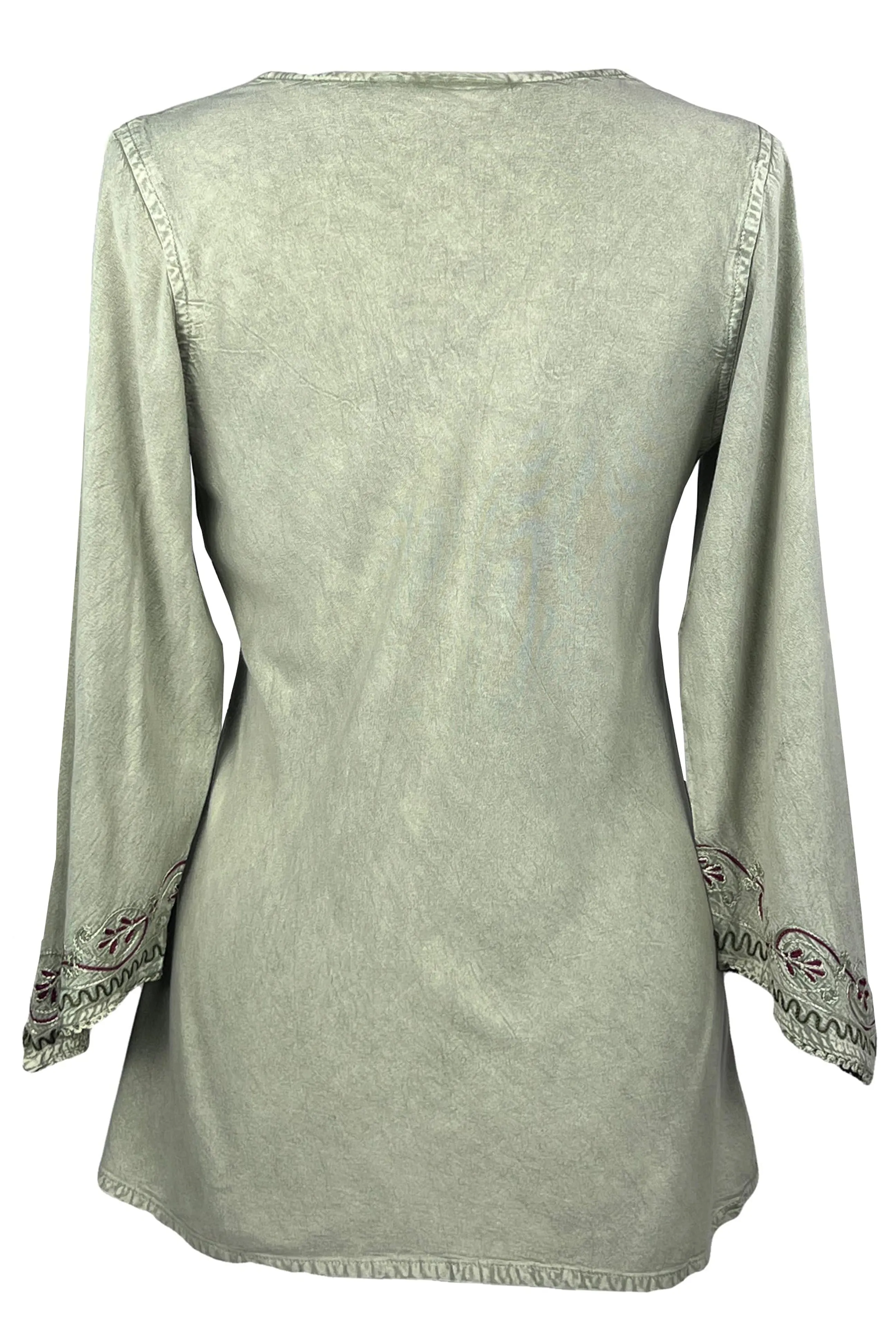 127 B Diamond Neck Embroidered Rayon Renaissance Top Blouse