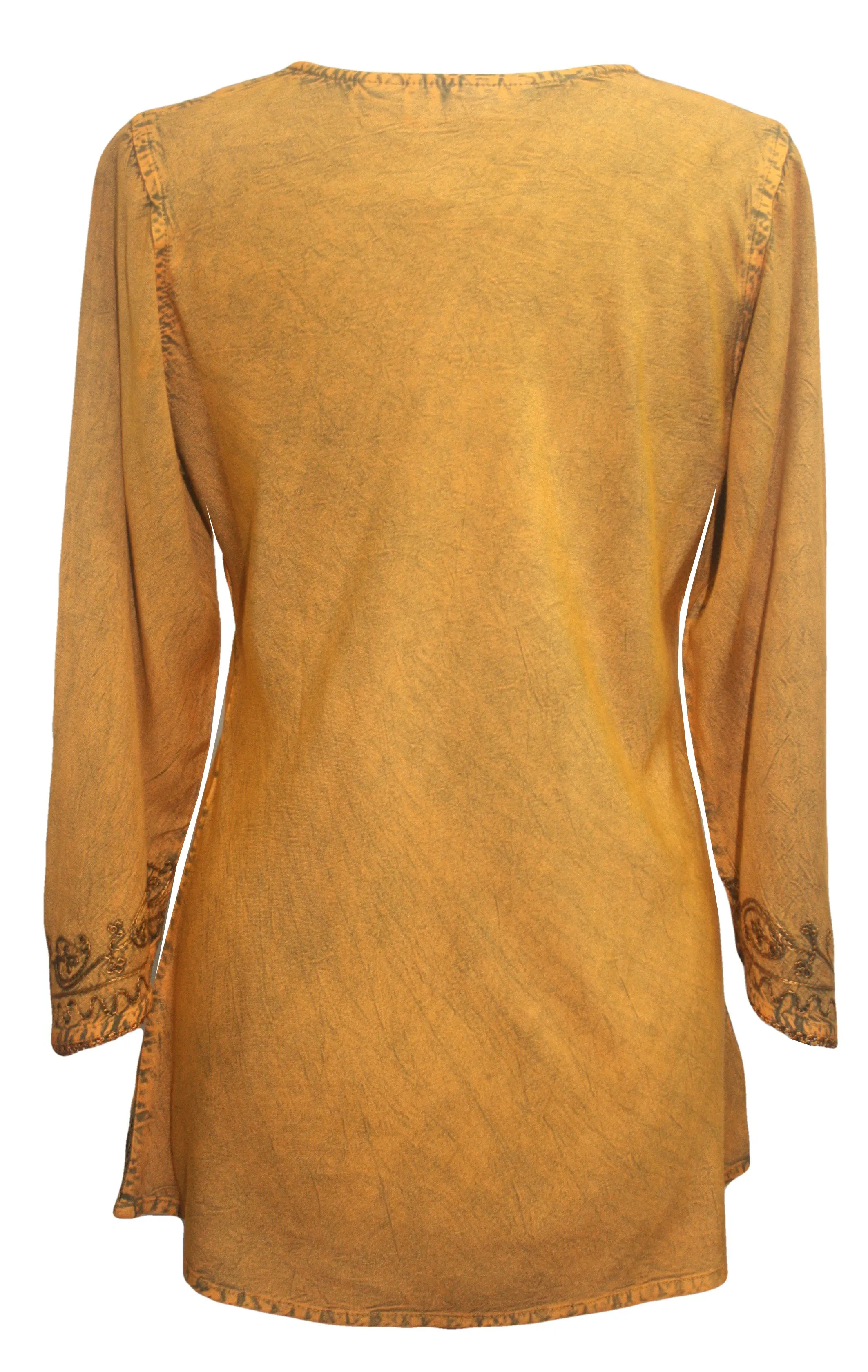 127 B Diamond Neck Embroidered Rayon Renaissance Top Blouse