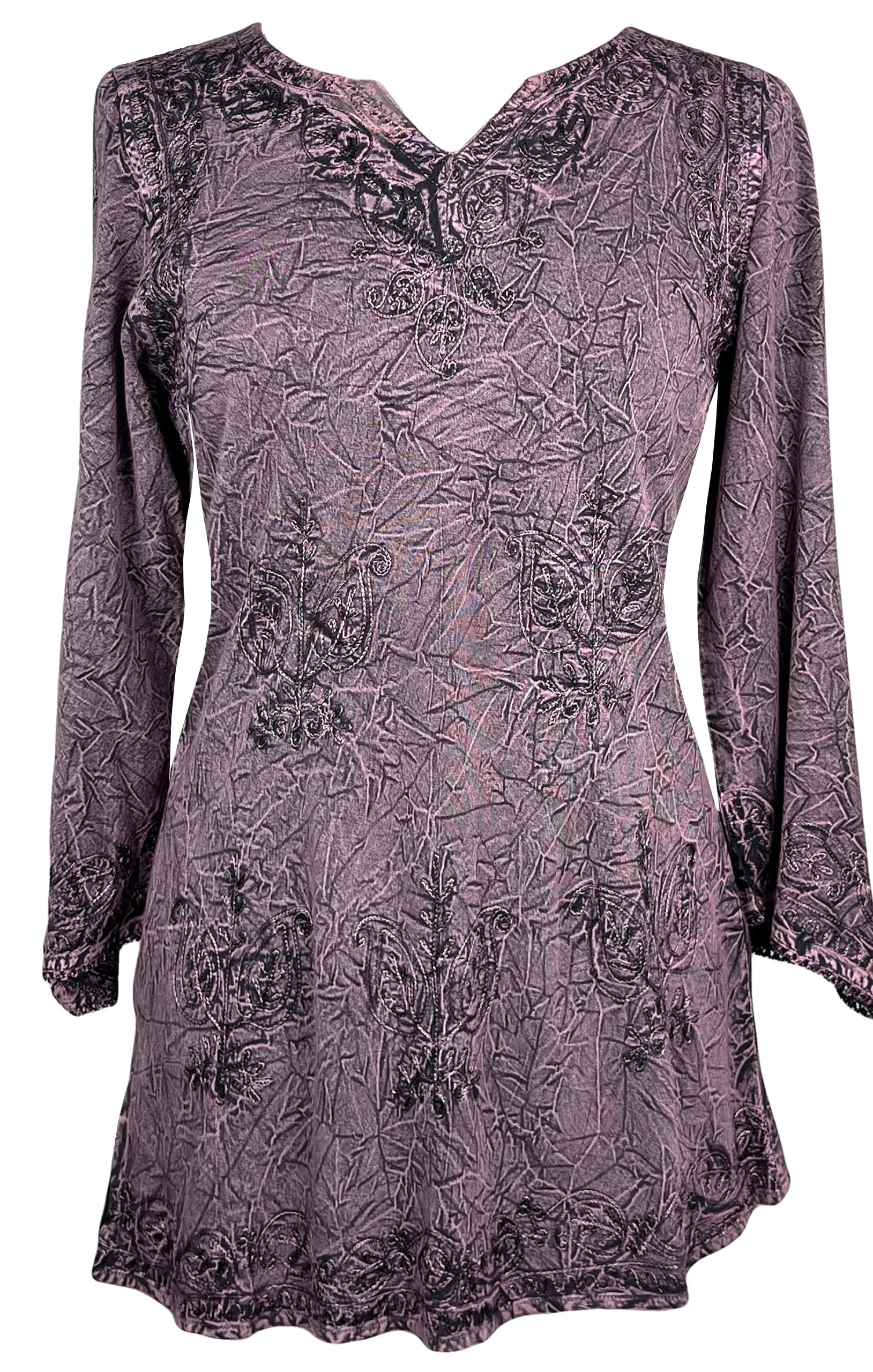 127 B Diamond Neck Embroidered Rayon Renaissance Top Blouse