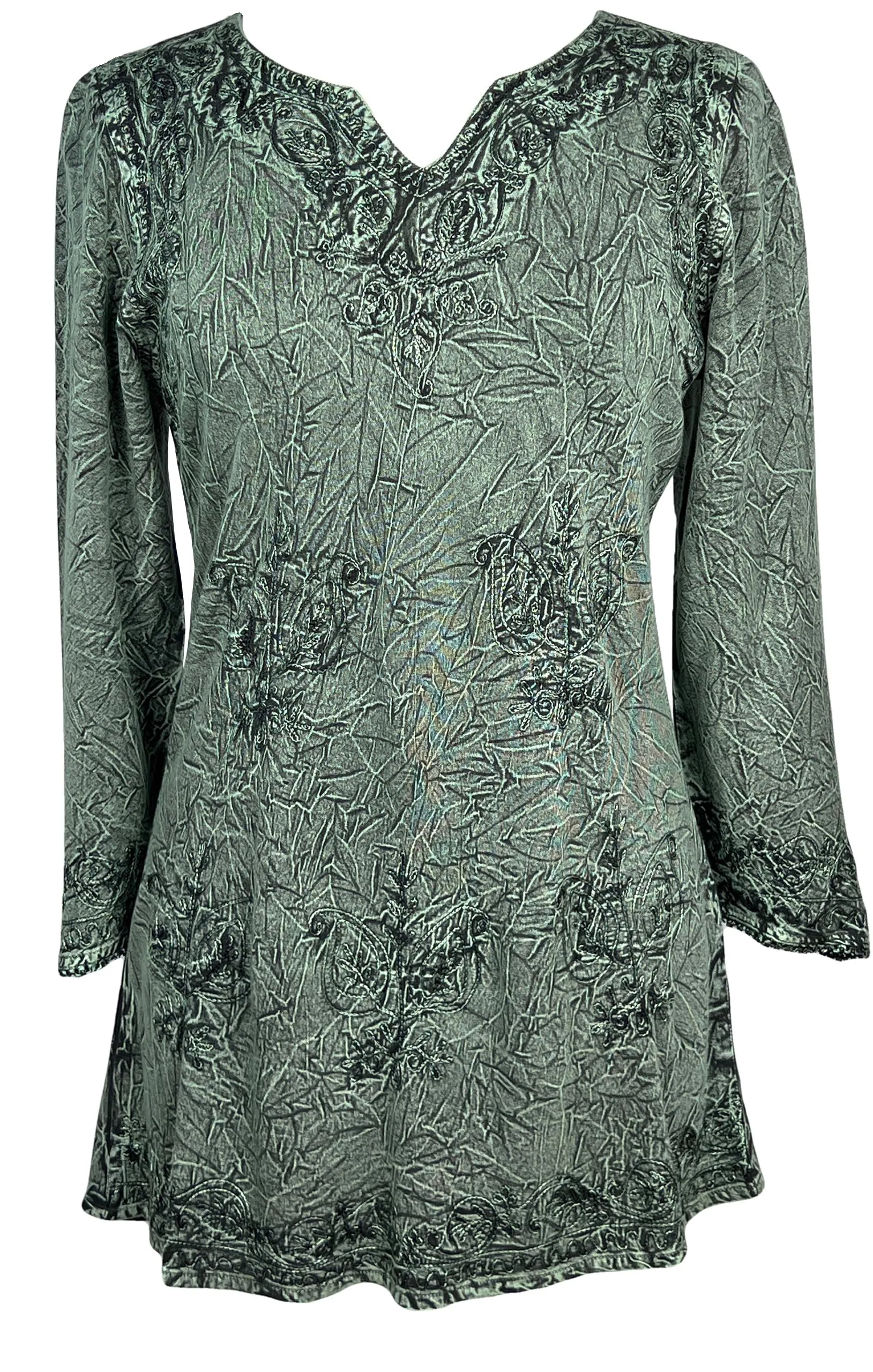 127 B Diamond Neck Embroidered Rayon Renaissance Top Blouse
