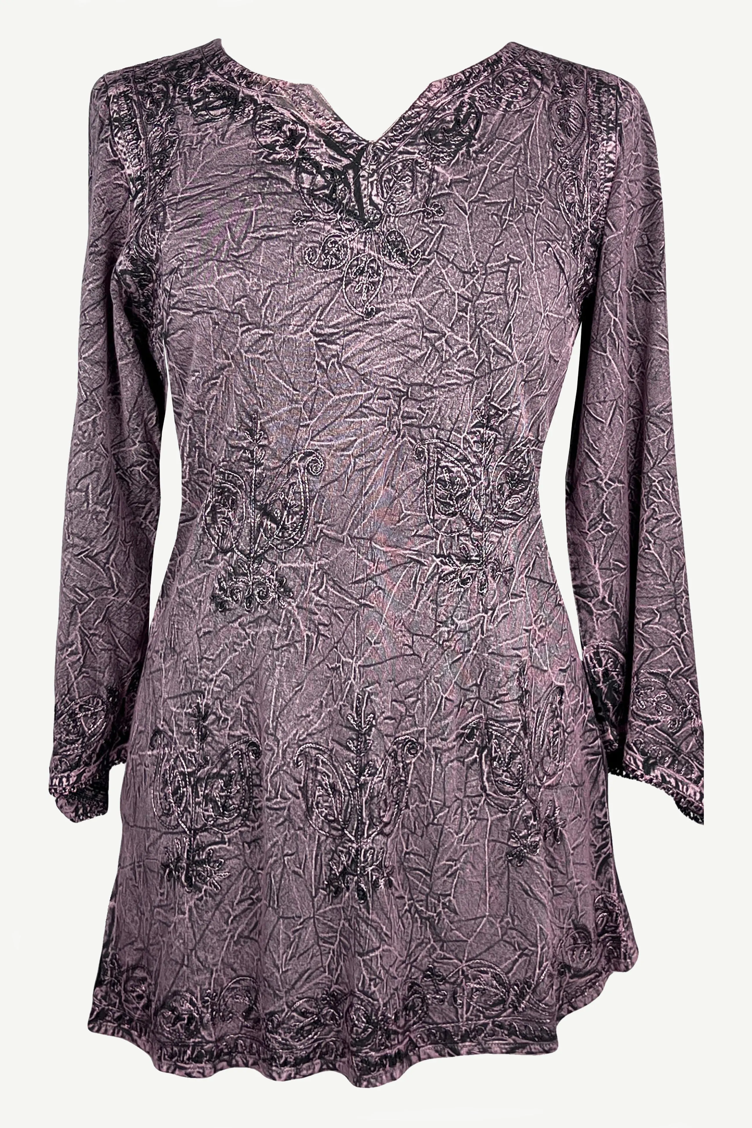 127 B Diamond Neck Embroidered Rayon Renaissance Top Blouse