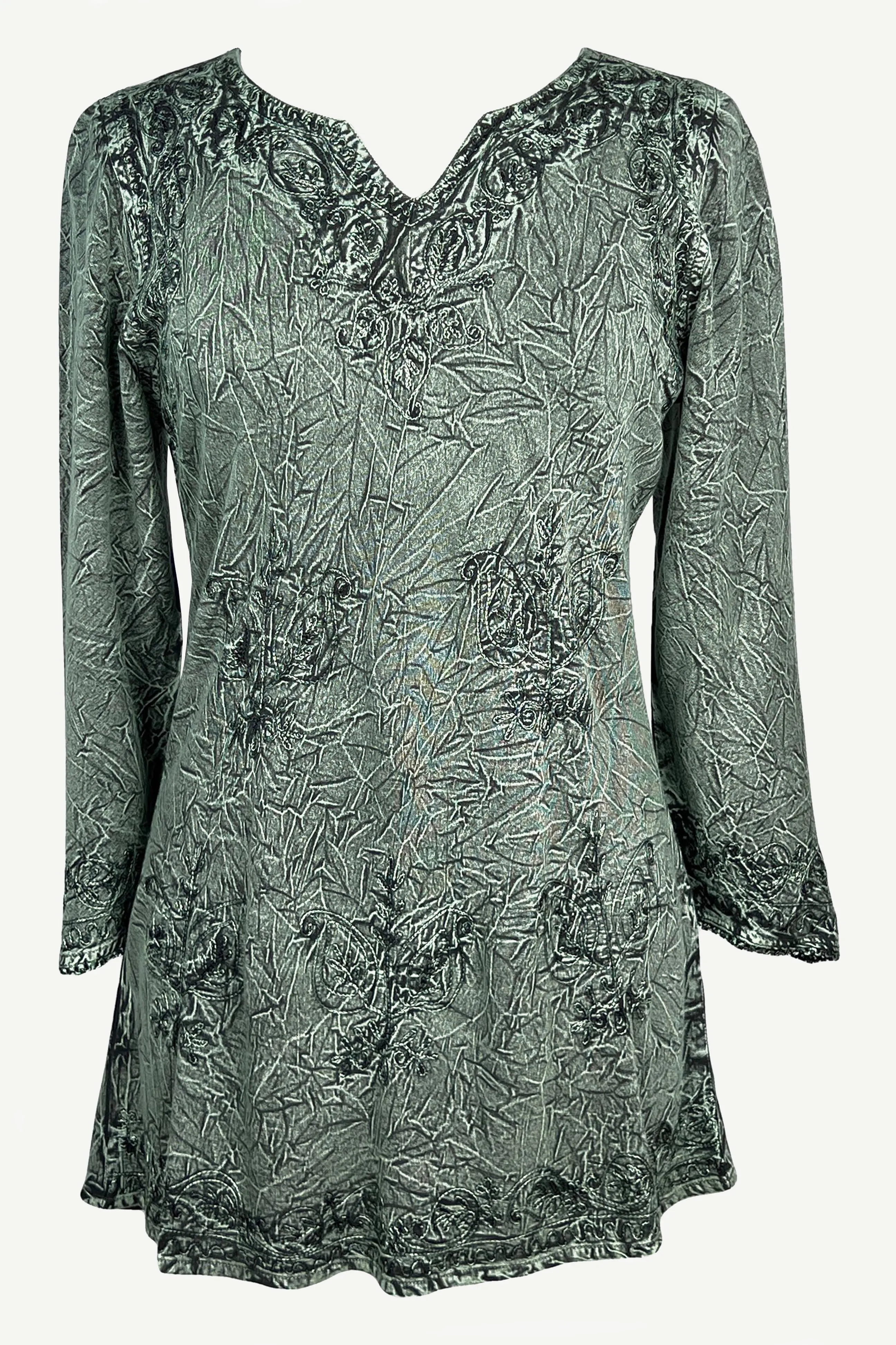 127 B Diamond Neck Embroidered Rayon Renaissance Top Blouse