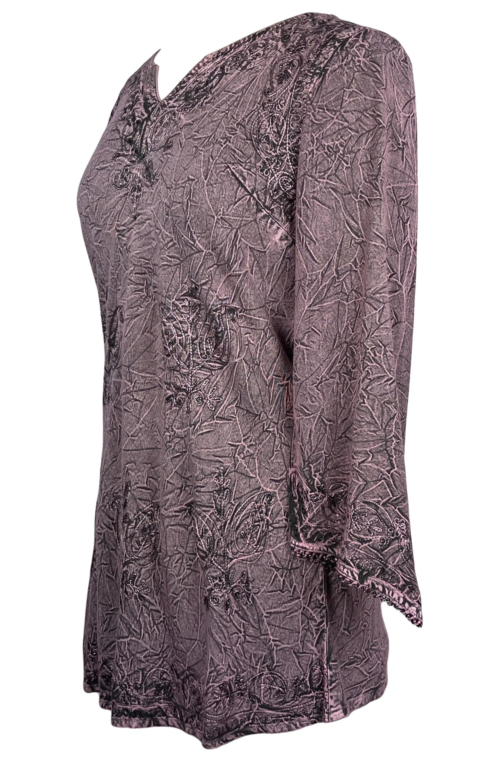 127 B Diamond Neck Embroidered Rayon Renaissance Top Blouse