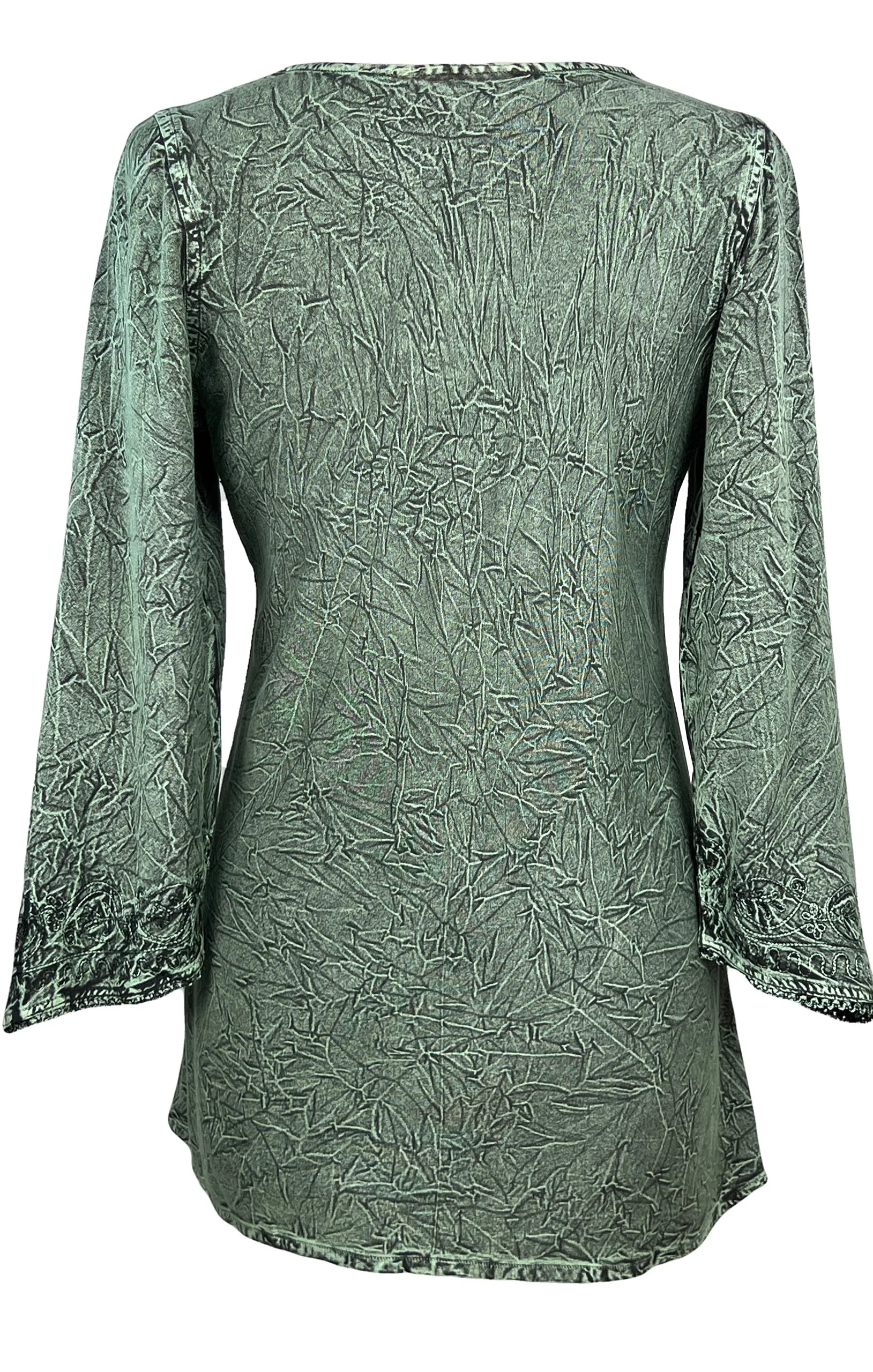 127 B Diamond Neck Embroidered Rayon Renaissance Top Blouse