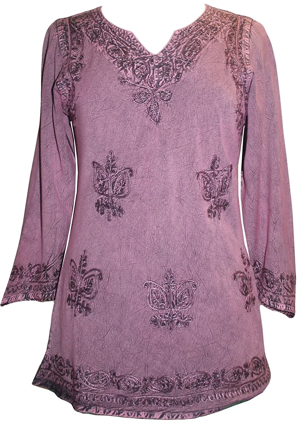 127 B Diamond Neck Embroidered Rayon Renaissance Top Blouse
