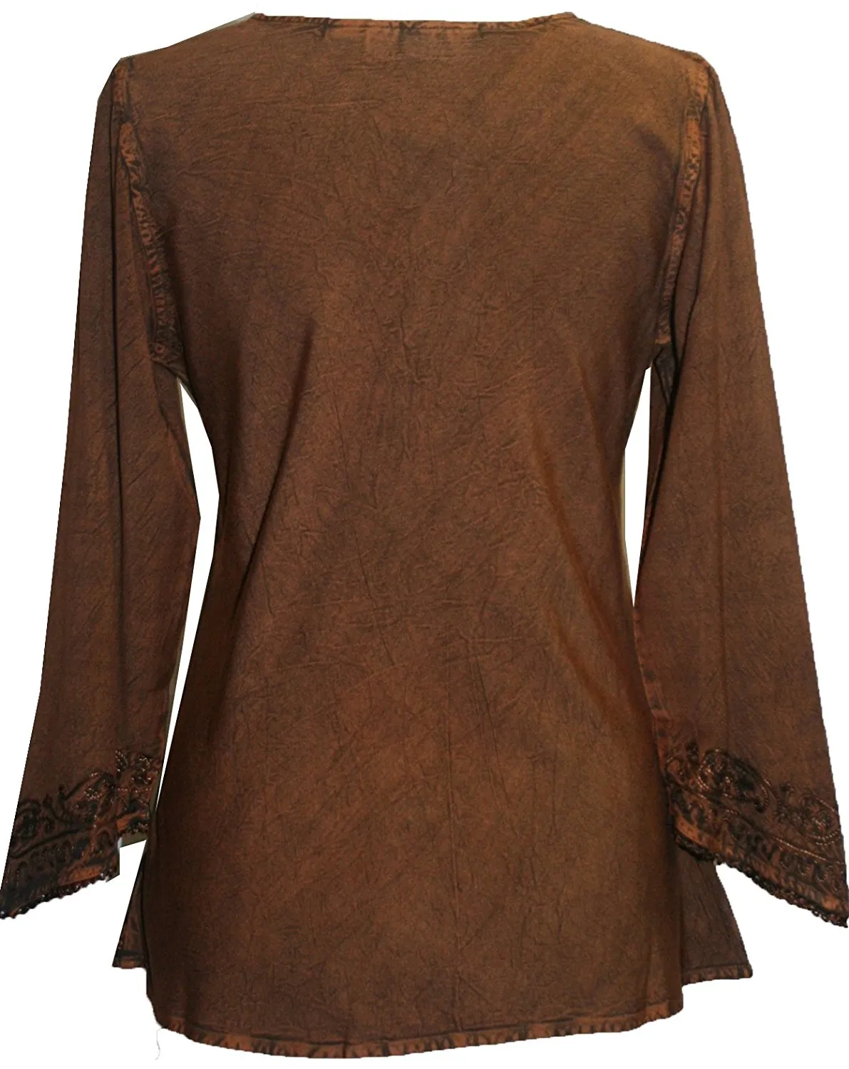 127 B Diamond Neck Embroidered Rayon Renaissance Top Blouse