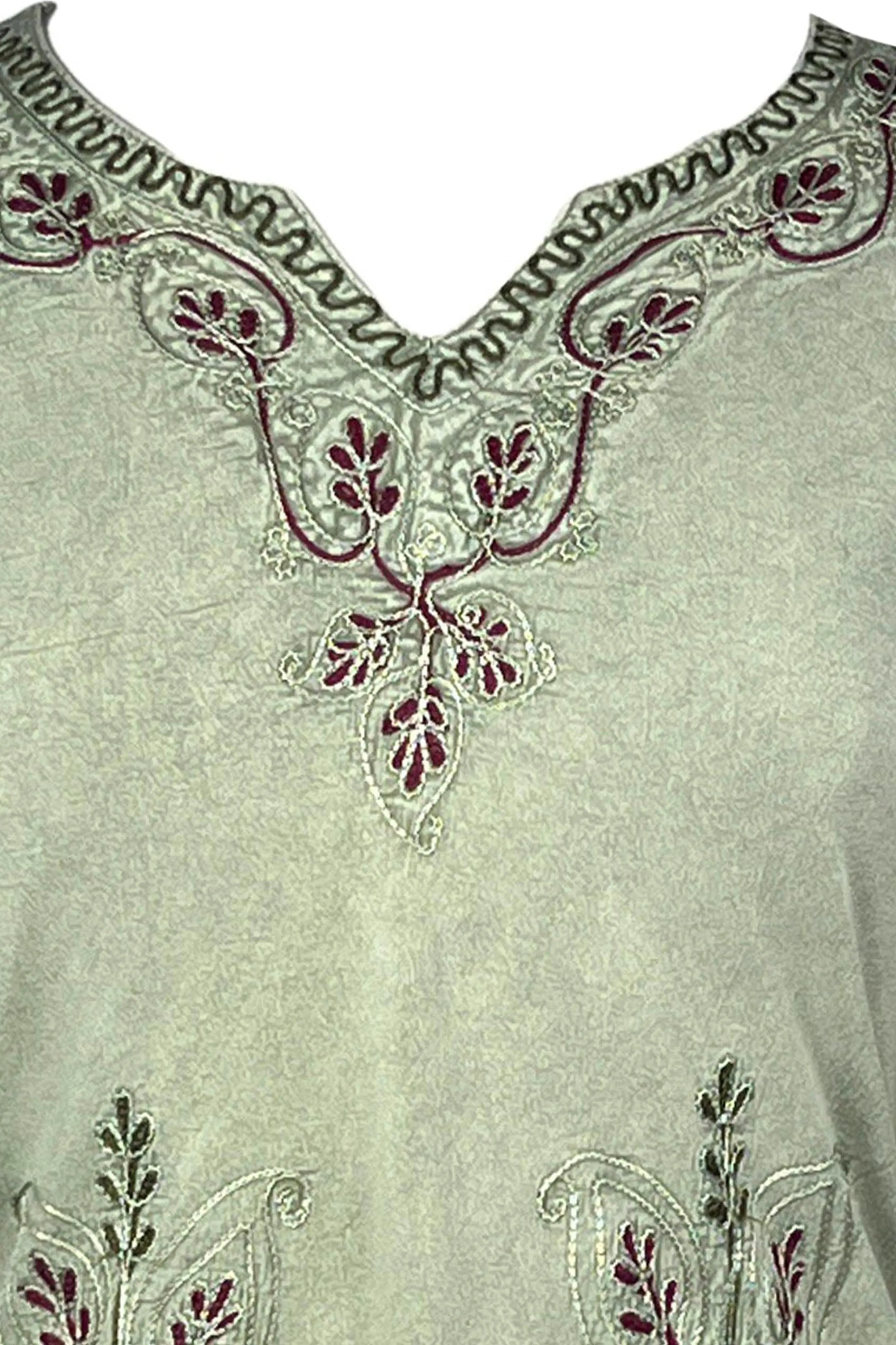 127 B Diamond Neck Embroidered Rayon Renaissance Top Blouse