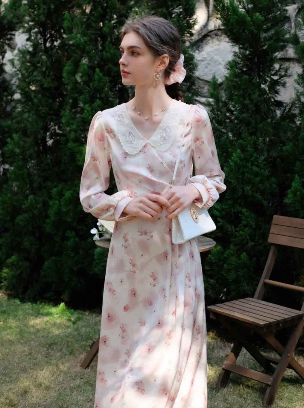 Dress Flower Retro Sweet Girly