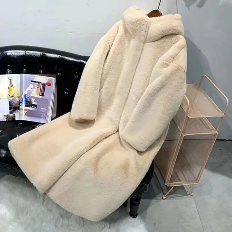Faux Fur Hooded Coat