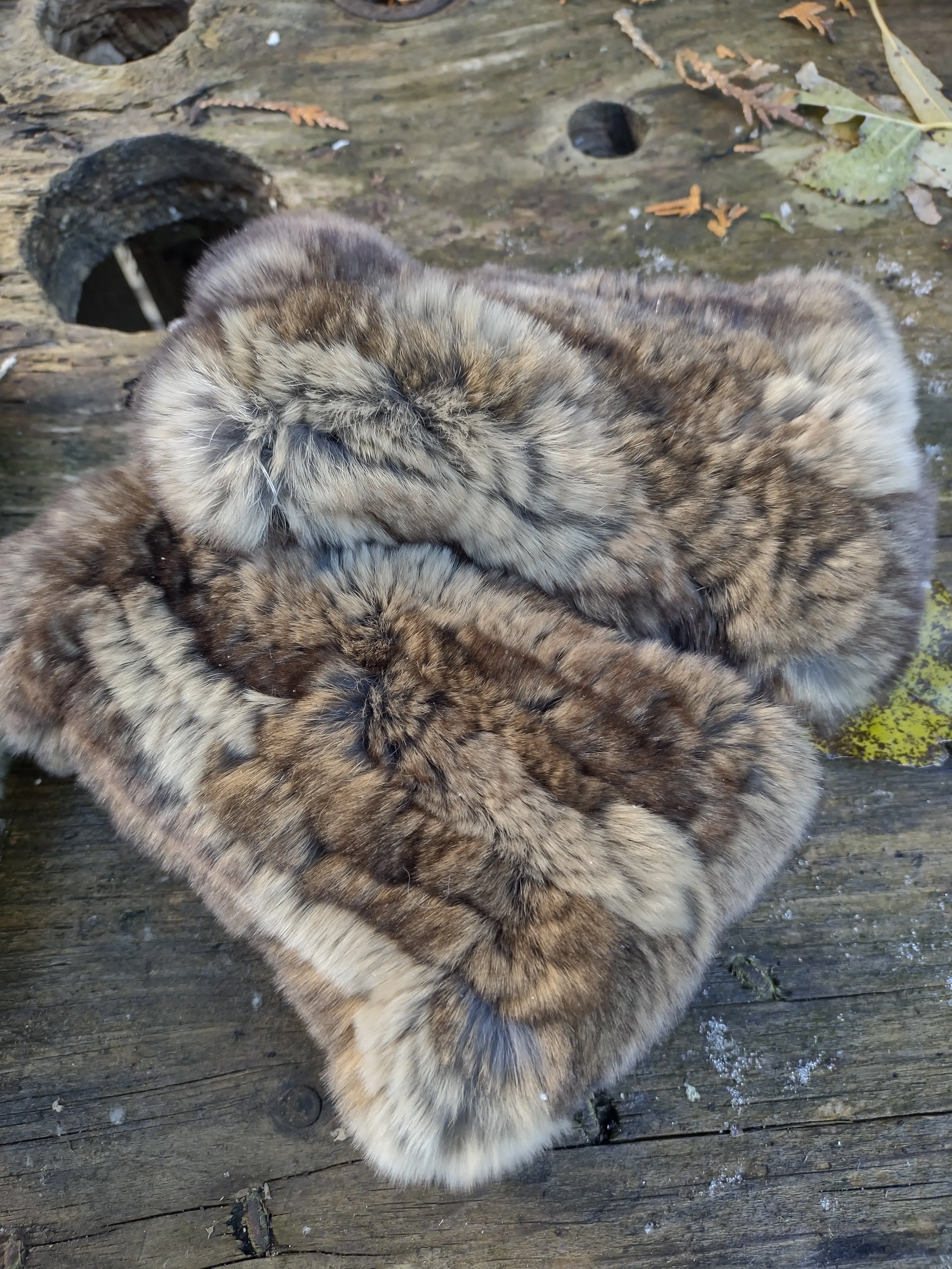 Linda Richards genuine mink finger less gloves