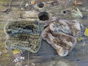 Linda Richards genuine mink finger less gloves