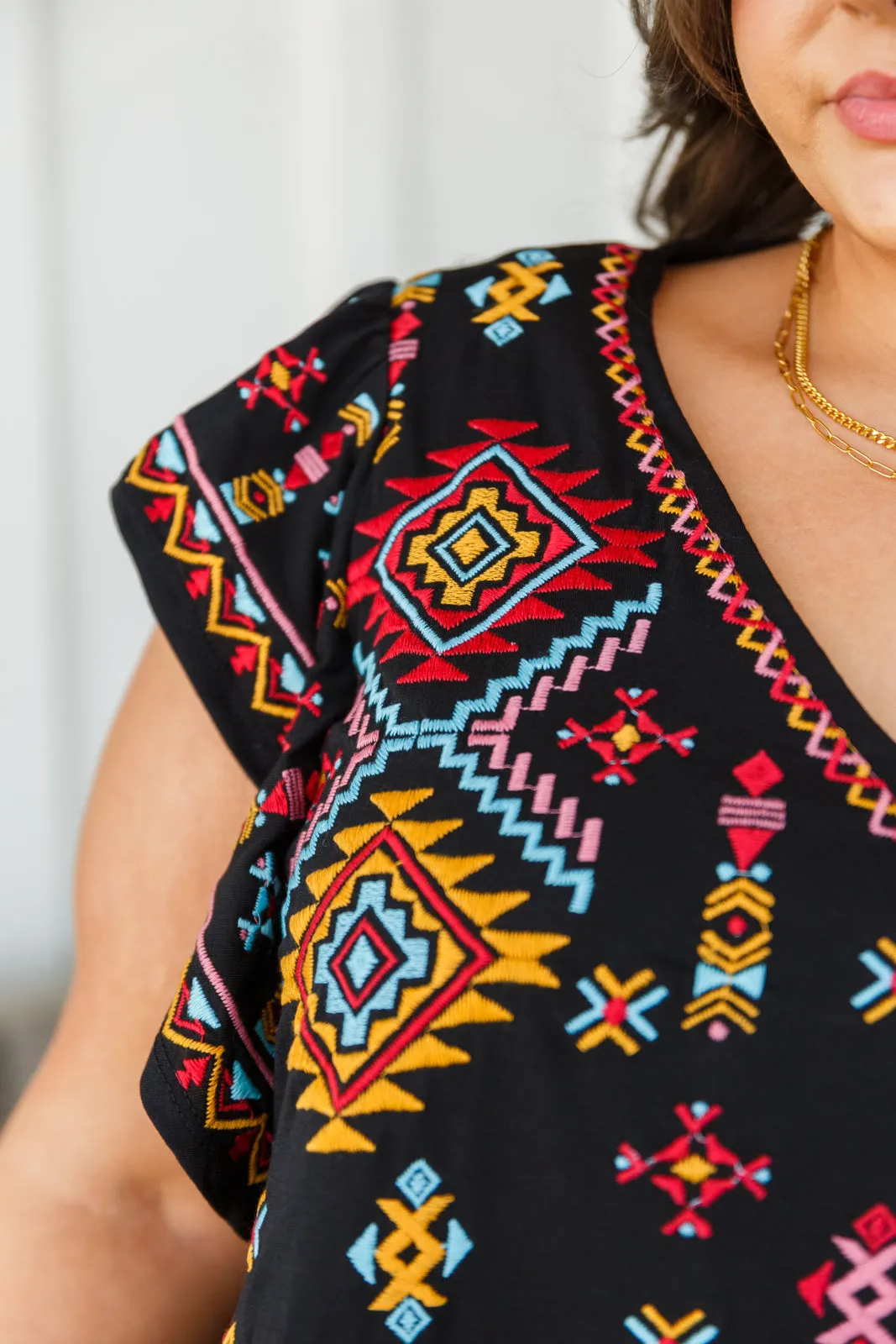 ONLINE EXCLUSIVE Sophia Embroidered Blouse in Black