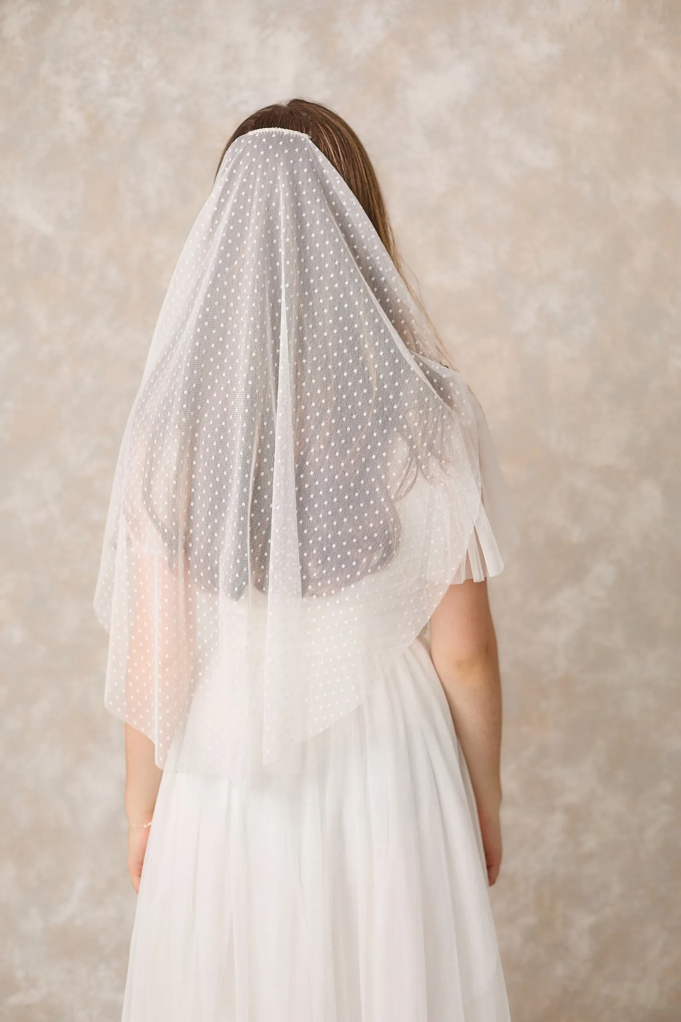 Polka dot barely there wedding veil - 'Dorothy'
