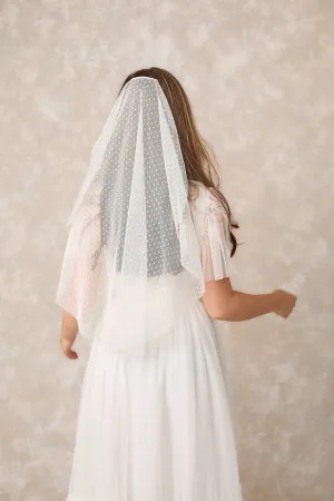Polka dot barely there wedding veil - 'Dorothy'