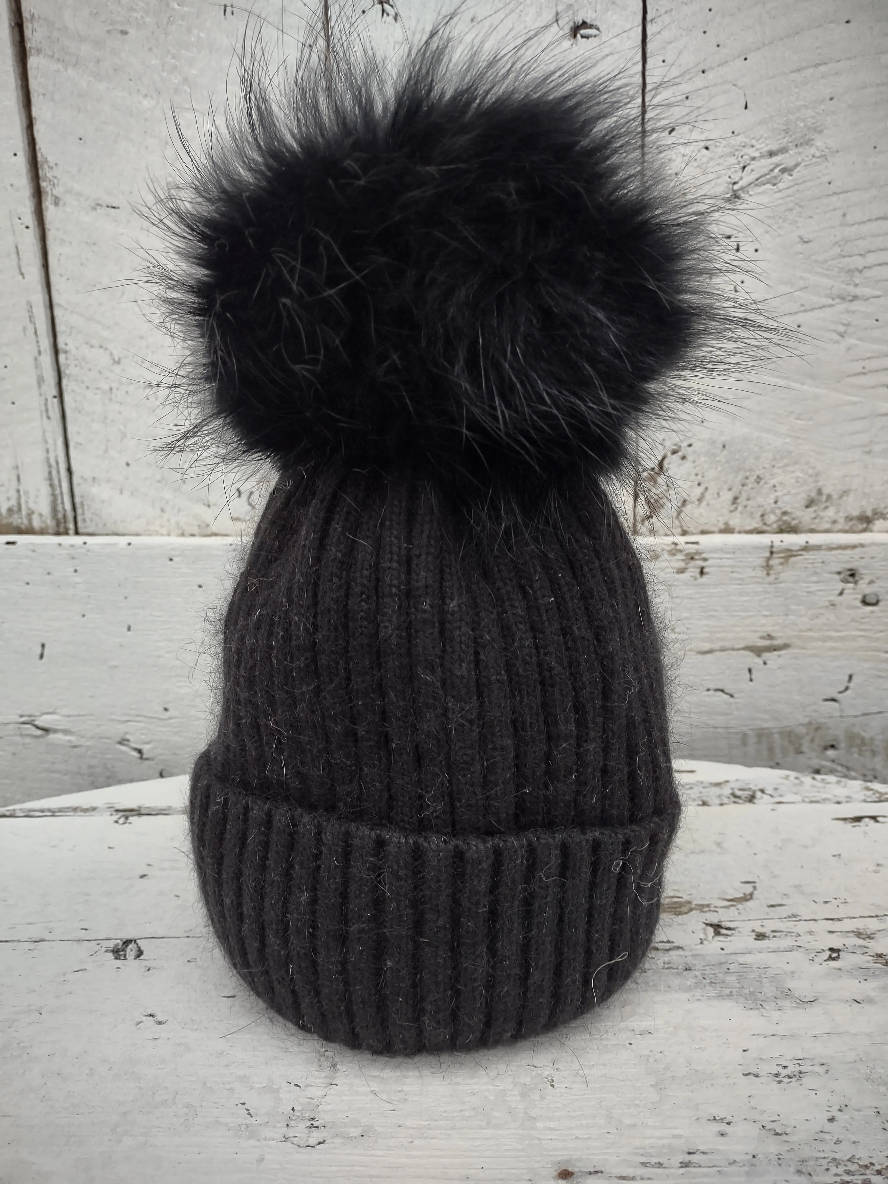 Pom Hat - Angora/Wool Blend