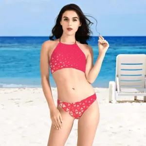 Rock That Pink Geometric Pattern Bikini Like a Summer Queen