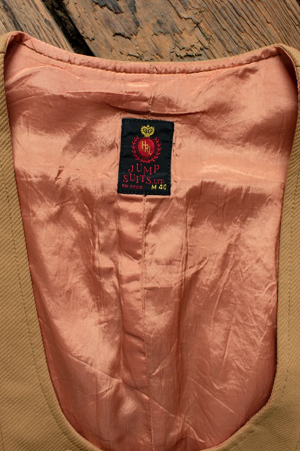 Vintage 1970s Khaki Flare Leg Jumpsuit - Medium